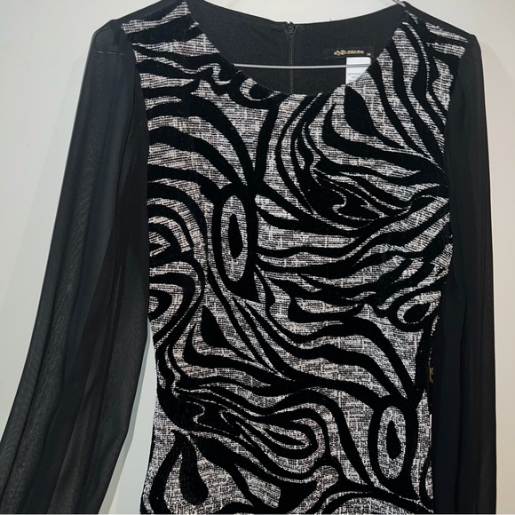 Black and Gray Patterned Dress - Picture 3 of 5